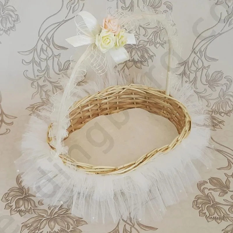 Сватбена кошница в нежни цветове, модел KH029